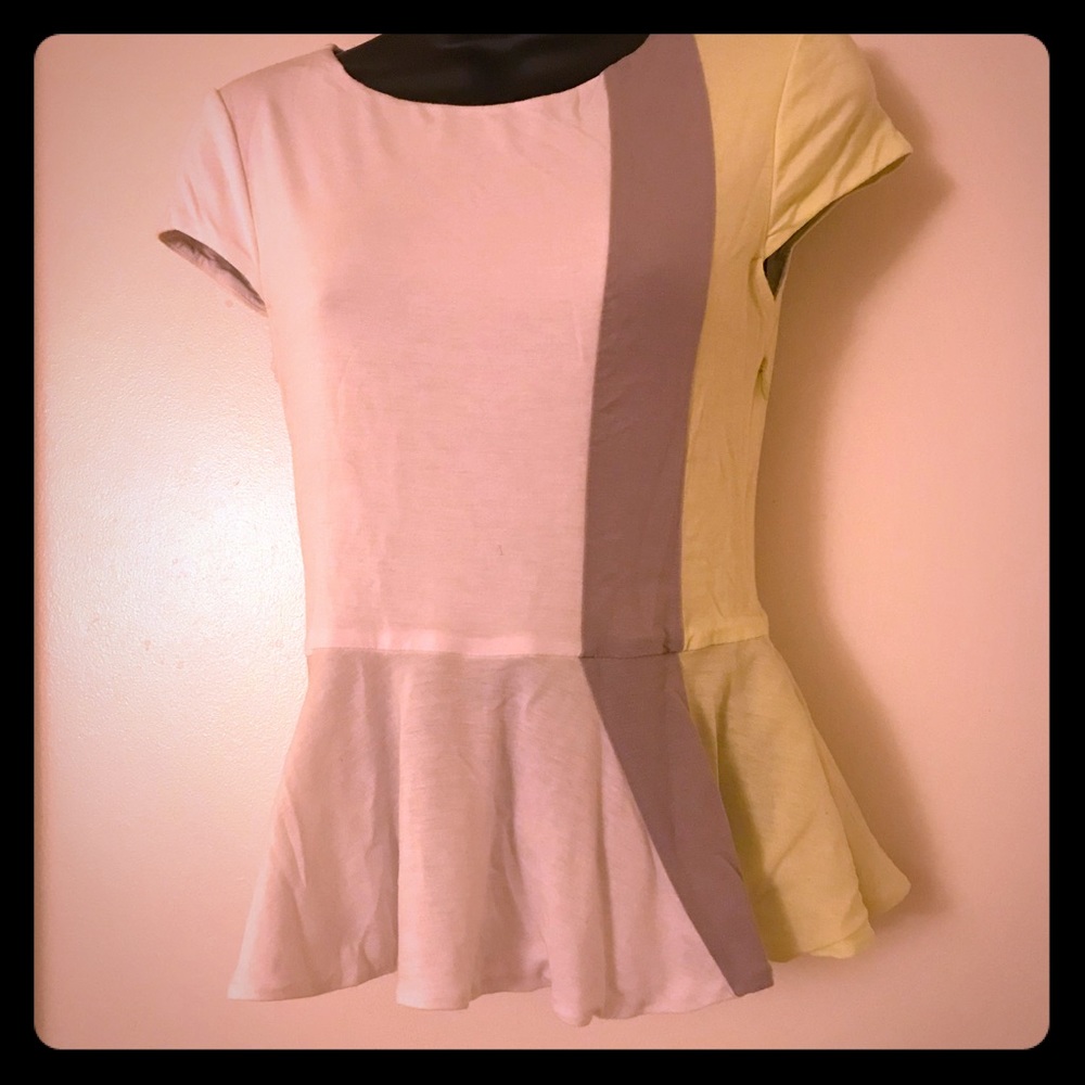 Bebe Peplum style top- white- Size XS